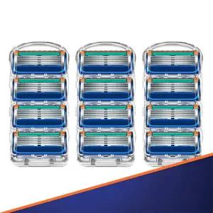 투썬 질레트 퓨전 호환용 면도날 (블루) / 5중날 / 3팩 12개입