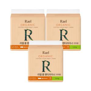 라엘 유기농 순면커버 팬티라이너 롱, 18P, 3개