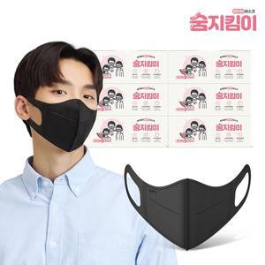 [숨지킴이] 국내생산/새부리형/일회용마스크 성인용 블랙 300매