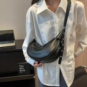 만두스타일 라운드 여성 메신저 가방 숄더백 크로스 호보백