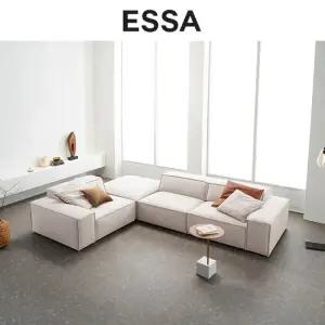 바크 4인 코너형 리브 패브릭 소파