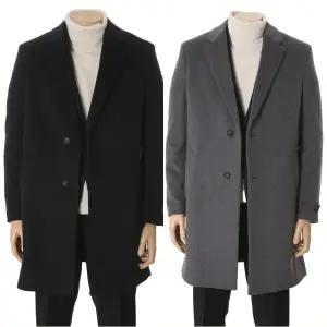 [롯데백화점]레노마 F/W 신상 프리미엄 캐시미어혼방 체스터코트 블랙/그레이컬러 RRIBH912A EK3653