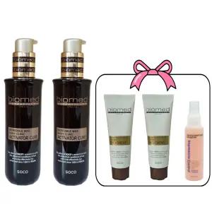 바이오메드 맥스 샤이니 액티베이터 큐어 헤어 오일 에센스 120mlX2+LPP실크 트리트먼트 100mlX2+투페이스 100ml