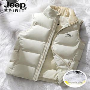 셀_JEEP 겨울 방한 자켓 보온 지프 패딩 베스트 남성 가을 아우터 도톰한 민소매 재킷