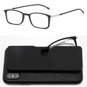 붙이는 슬림 돋보기안경 + 케이스 노안돋보기 노안안경 휴대용 노인돋보기