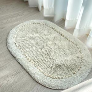 순면 발매트 타원 레이스 화장실 욕실 발매트