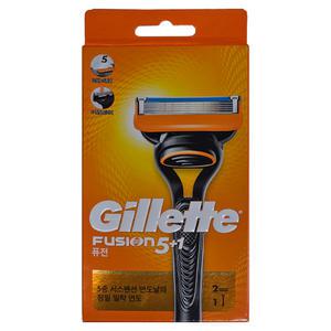 질레트 퓨전 매뉴얼 면도기 핸들+면도날 2개/