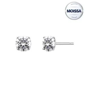 [한국금다이아몬드] 18K 2부 모이사나이트 귀걸이 4프롱