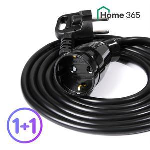 1+1 홈365 국산 전기 연장선 멀티탭 원형 1구 3M 블랙   16A 캠핑 리드선