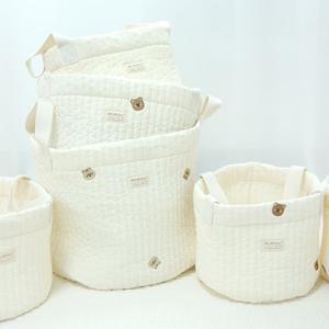 [기타]M4U 맘스포유 누빔 바구니 장난감 기저귀 보관함 정리함 L