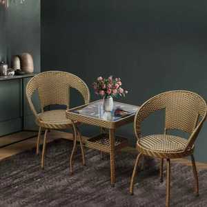 테라스 테이블 세트 라탄 베란다 발코니 북유럽풍 2인