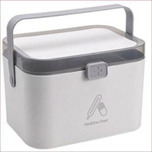 [XBKGK00L_48]2단 분리 가정용 상비약 구급상자 화이트그레이