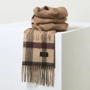 [닥스](강남점)DBMU4FE87CM [캐시혼방] 카멜 체크 배색 캐시미어혼방 머플러