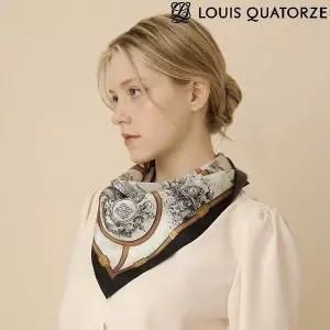 갤러리아 큰 사각 실크 스카프 마리가든 블랙