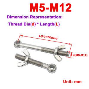 304 스테인레스 스틸 유니온 볼트 나비 너트 세트/어안 나사 구멍 M5M6M8M10M12