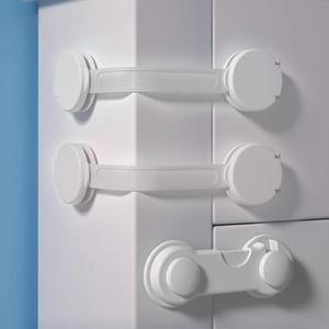 밴드형 미닫이 문잠금장치 일자형 서랍장 손끼임방지