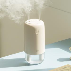 오아 라운드 미니 듀얼 무선 가습기 휴대용 사무실 탁상용 책상 차량 USB 텀블러 충전식 LED 무드등 필터식