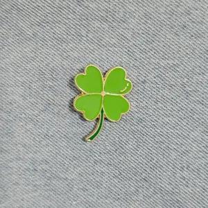 CQY331 희망 네잎클로버 뱃지 브로치