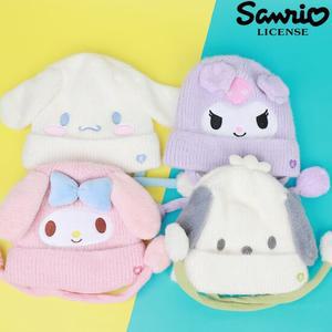 겨울모자 산리오 움직이는 니트모자 여아 어린이털모자 방한모자