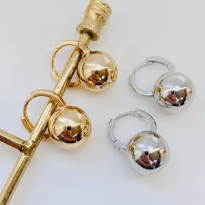 라운드 방울 원터치 볼 귀걸이 ( 일체형 )