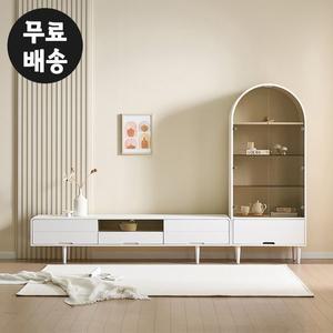 [벤티스가구]레나 거실장 세트 낮은 수납장 TV 장식장 거실 티비장 티비다이 서랍장(화이트)