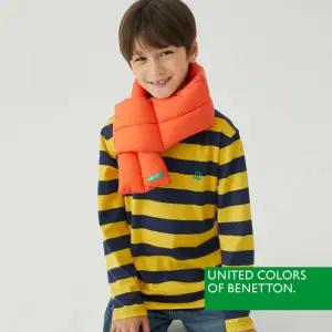 [베네통] 베네통 키즈 공용 스트라이프 긴팔 티셔츠 딥네이비 BNUTS4O22T