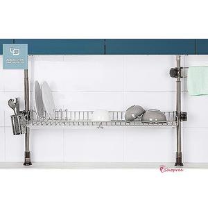 식기건조대 설겆이 부착식 대형 기둥식 1단 국산 선반 무타공 물빠짐 싱크대 부착형 기둥형 그릇 주방pqr52