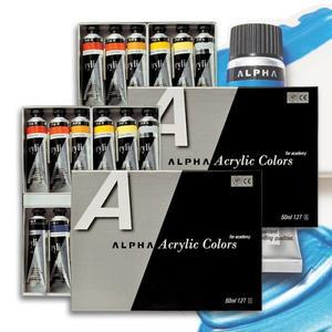 알파 실버 아크릴물감세트 50ml 12색A