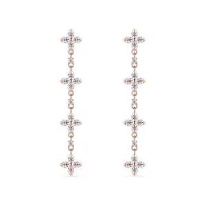 14k 플로 블라썸 롱 귀걸이(랩 다이아몬드)