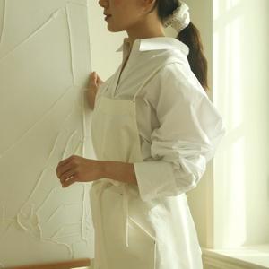 [오브히어](강남점)순면 화이트 앞치마 에이프런