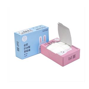 화이트래빗 순면100% 티슈형 화장솜 플레인/홀타입 (100매/홀형)