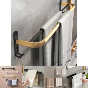 (50CM 골드) 욕실 수건걸이 무타공/수건/걸이/행거/다용도/타올/타월/부착식/걸이대/목욕탕/정리대/가정용