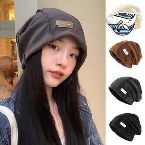 트렌디 메탈 포인트 여성 비니 모자 스타일 여자모자