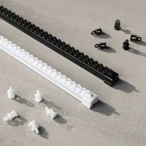 저소음 전착 커튼레일 화이트 블랙 (길이조절식)