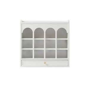 찻장 진열장 템파보드 거실 원목 화이트 크림 우드 서랍장 컵