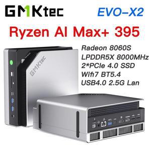 GMKtec EVO-X2 AI 미니 PC AMD Ryzen Al Max+ 395 LPDDR5X 64GB/128GB 2TB PCie4.0 SSD WIFI7 BT5.4 2.5G U