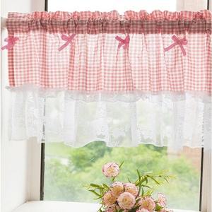 고품질 체크 예쁜 커튼 바란스 작은 창 블라인드 인테리어커튼 밸런스커튼 책장가리개 (WFHXOCE)