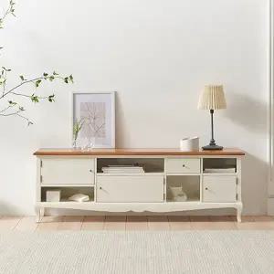 [퍼니트랜드] 엔틱가구 빈티지 시엘 아이보리 멀티 1500 거실장 낮은거실장