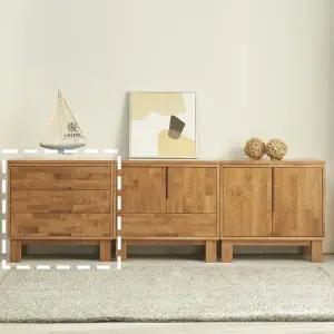 [히트가구] G415 고무나무 원목 3단 서랍장 700 1color (착불)