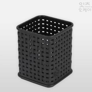 2NDOK 다용도수납바구니 1호 사각 블랙 연필꽂이 데스크정리 연필수납함