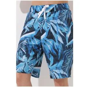 남자 수영바지 블루 패턴 레쉬가드 반바지 남자하의