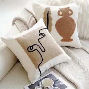 드로잉 쿠션 북유럽 거실 쇼파 침대 디자인 쿠션커버 (솜포함)