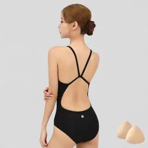 [스피카] 여성 스트랩 스윔웨어 SPA101 블랙+실리콘브라캡 세트