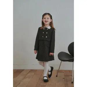 [빈](김해점)BZ54OP01BK 블랙 트위드 레이어드 원피스