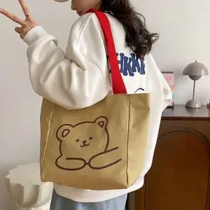 곰돌이 에코백 여성 숄더백/핸드백/쇼퍼백/보조/가방/캔버스백/미니/에코/애코백/기저귀/천가방/학원/보조