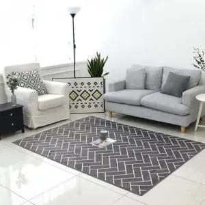 헤링본 나염 극세사 러그 카페트 특대 170 x 230_22838551