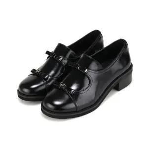 [BABARA](마산점)소가죽 리본4cm여성로퍼 BBI533BK