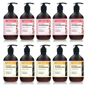[엘클레어] 딥퍼퓸 스크럽 바디워시500g x 10개(플로랄머스크5개+그린로즈5개)