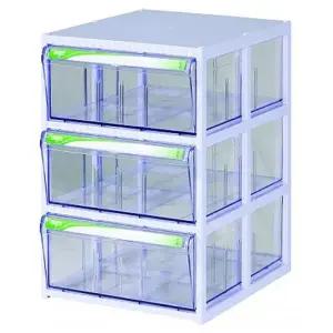 깊은서랍 투명 책상정리함 3단 서랍칸막이 세트 공간활용 다용도수납함 다용도정리함