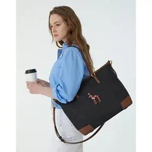 [헤지스 악세사리]헤지스 액세서리 여성 [스테디셀러] 블랙 소재배색 나일론 숄더백  (WIBA4F809BK)